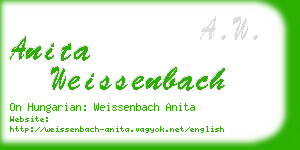 anita weissenbach business card